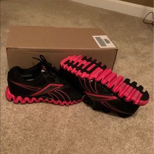 Reebok shoes; black and pink